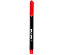 Kores - K-Marker P1 : Marqueur Permanent Rouge, Pointe Fine en Fibre, Encre Résistante à l'Eau et à Faible Odeur, pour Toutes les Surfaces, Paquet de 12 Pièces