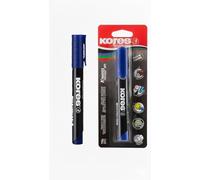 Kores - K-Marker XP1 : Marqueur Permanent Bleu, Pointe Ronde, Encre Imperméable à l'Eau et à Faible Odeur, pour Toutes les Surfaces, Paquet Individuel
