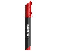 Kores - K-Marker XP1 : Marqueur Permanent Rouge, Pointe Ronde avec Encre Imperméable à l'Eau et à Faible Odeur, pour Toutes les Surfaces, Paquet de 12 Pièces