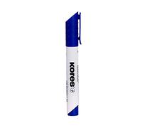 Kores - K-Marker XW1 : Marqueur Bleu pour Tableau Blanc à Pointe Ronde, Effaçable à Sec et à Encre à Faible Odeur, Fournitures Scolaires et de Bureau, Paquet de 12