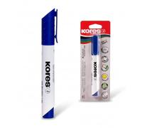 Kores - K-Marker XW1 : Marqueur Bleu pour Tableau Blanc à Pointe Ronde, Effaçable à Sec et à Encre à Faible Odeur, Fournitures Scolaires et de Bureau, Paquet Individuel