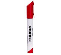 Kores - K-Marker XW1 : Marqueur rouge pour tableau blanc à pointe ronde, effaçable à sec et à encre à faible odeur, fournitures scolaires et de bureau, lot de 12