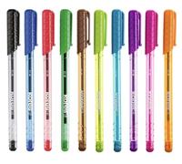 Kores - K1 : Stylos à Bille de Couleur, Stylo à Bille 1 mm à Pointe Moyenne avec Encre Anti-Salissure pour une Écriture Douce, Forme Triangulaire Ergonomique, Paquet de 10 en Couleurs Assorties