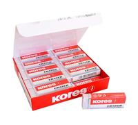Kores - KE-20 : Gommes en PVC Blanches avec Pochette en Papier pour Enfants et Adultes, Non Toxiques et Adaptées aux Enfants, Fournitures Scolaires et de Bureau, 60 x 21 x 10 mm, Paquet de 20 Pièces