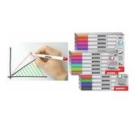 Kores Marqueur non permanent K MARKER W1 – Pointe fine, effaçable à sec – Étui de 6 couleurs