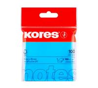Kores - Notes Adhésives Lignées Bleues - Bloc-Notes Repositionnable, Mémo - Fournitures Scolaires, pour Enseignants et de Bureau - 75 x 75mm, Lot de 1 x 100 Feuilles