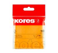 Kores - Notes Adhésives Lignées Orange - Bloc-Notes Repositionnable, Mémo - Fournitures Scolaires, pour Enseignants et de Bureau - 75 x 75mm, Lot de 1 x 100 Feuilles