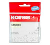 Kores-Notes adhésives transparentes-Se fondent facilement sur toute surface-Ultra transparentes et repositionnables-Étiquettes autocollantes-Fournitures de papeterie- 75 pièces