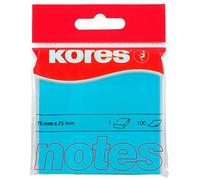Kores Notes Adhésives "Neon", 75 X 75mm, Uni, Bleu Néon, 100 Feuilles