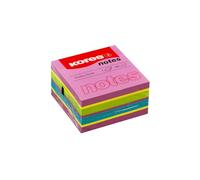Kores - Notes Autocollantes Cube Spring, Bloc-Notes Autocollant Coloré, 75 x 75 mm, 1 Paquet de 450 Feuilles en 4 Couleurs Assorties