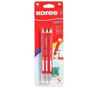 Kores Pack 3 Crayon Coach Bout Gomme + Taille Crayon Epais 2u