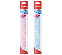 Kores - Règle Transparente de 30 cm avec Bord Encreur pour Enfants et Étudiants, Légère, Fournitures Scolaires et de Bureau, Paquet de 1 en Couleurs Assorties