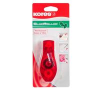 Kores - Roller de Colle : Ruban Adhésif Double Face pour une Adhésion Précise, Sans Acide et Non Toxique, Fournitures Scolaires et de Bureau, 8mm x 10m, Paquet de 1 Rouleau