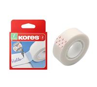 Kores - Ruban Adhésif Invisible, Ruban Adhésif Fort et Transparent pour l'École, la Maison et le Bureau, Inscriptible, 33 x 19 mm, Paquet de 1 Rouleau