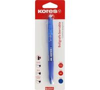 Kores - Stylo effaçable bleu BG5, encre gel, pointe 0,7 mm, rétractable, grip ergonomique, ne tâche, pas de papier, ne laisse pas de résidus de caoutchouc, parfait matériel scolaire et de bureau