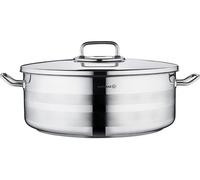Korkmaz Astra2 Low Casserole 30 x 11 cm - 7,5 L, Marmite en acier inoxydable avec couvercle