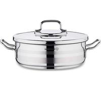 Korkmaz Astra2 Low Casserole 32 x 9 cm - 7 L, Marmite en acier inoxydable avec couvercle