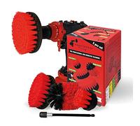 Kornely Brosse de Perceuse Premium - Dure 5 pièces (13/10/8,5/5 cm + rallonge 15 cm) | Brosse Anti-Rayures pour Brique, Dalles, Outils Jardin, Jantes et Piscine