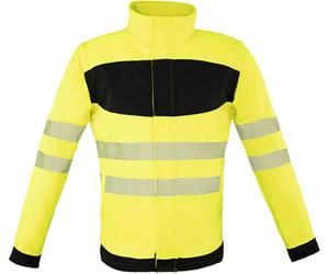 Korntex EOSSJ | EOS Hi-Vis Workwear Softshell Jacket With Printing Area - Farbe : Signal Yellow/Black - Größe : L