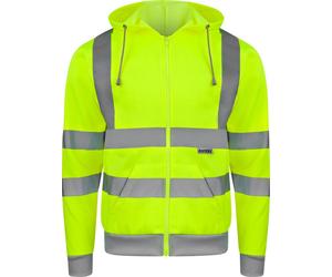 Korntex KXZHO | Hi-Vis Workwear Sweat-Jacket à capuche Galway - Farbe : Signal Yellow - Größe : M