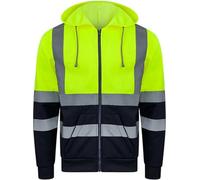 Korntex KXZHO | Hi-Vis Workwear Sweat-Jacket à capuche Galway - Farbe : Signal Yellow/Navy - Größe : XL