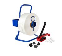 kortpack Kit de cerclage complet de 16 mm avec enrouleur - tendeur - 500 pinces et 850 mètres de ruban de déviation.