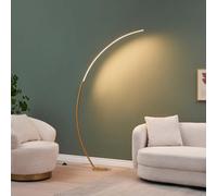 KOSILUM - Lampadaire courbé LED dimmable laiton mat 184 cm - Thalia - Lumière Blanc Chaud Eclairage Salon Chambre Cuisine Couloir - - 1495 lm - LED intégrée - IP20