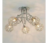 KOSILUM - Plafonnier design 5 boules Aphyse - Lumière Blanc Chaud Eclairage Salon Chambre Cuisine Couloir - 5 x 25W - - G9 - IP20