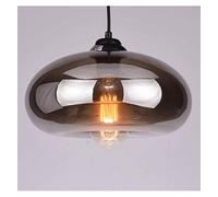 KOSILUM - Suspension goutte d'eau verre fumé noire - Ellipse - Lumière Blanc Chaud Eclairage Salon Chambre Cuisine Couloir - 1 x 60W - - E27 - IP20