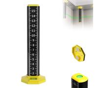 Kosinso Règle de hauteur pour carrelage de plafond et de sol - 2024 - Double usage - Avec base magnétique - Plaque de cible laser de 16 cm avec base magnétique - Alliage d'aluminium avec gravure laser