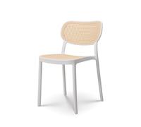 Kosmi Chaise de Salle à Manger Blanche Style Vintage