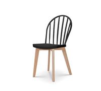 Kosmi Chaise de Salle à Manger EMY Noire avec Pieds en Bois