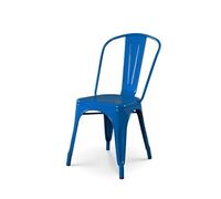 Kosmi - Chaise en métal Bleu Style Industriel - Finition Brillant