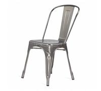 Chaise en métal brut aspect galvanisé - Style industriel
