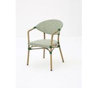 Kosmi Fauteuil Bistrot Extérieur Intérieur Empilable - Structure Aluminium Aspect Bambou - Tressage Textilène - Style Terrasse de Café Parisien - Jardin, Balcon, Restaurant
