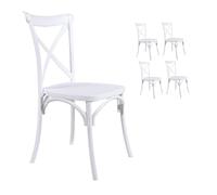 Lot de 4 chaises blanches style BISTROT en résine polypropylène