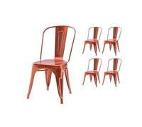 Lot de 4 chaises style industriel en métal couleur cuivre - Finition brillant