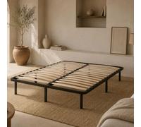 Kosmi Sommier à Lattes - Lattes Multiplis en Bois, Cadre Métal Renforcé, 9 Pieds de 20 cm, Sommier Kit Facile à Monter, Structure Acier Solide pour Matelas 2 Places (160x200 cm (28 Lattes))