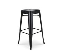 Kosmi Tabouret de Bar en métal Noir Mat - Hauteur 76cm