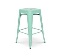 Tabouret de bar style industriel vert clair brillant - Hauteur 66cm