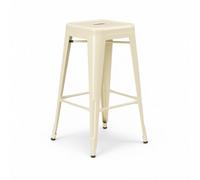 Kosmi Tabouret Design Industriel - Métal Beige Brillant - Cuisine, Bar, ilot Central (1)