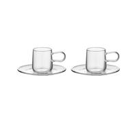Kosta Boda Tasse à espresso avec soucoupe Viva 8 cl. 2 pièces Clair