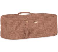 Kosz Mojżesza BOHO en coton, fait à la main, avec matelas intégré - couleur caramel