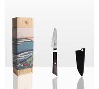 KOTAI | Couteau d'Office Type Bunka avec Bamboo Saya et Bamboo Box | Lame de 9 cm | Martelé et Aiguisé à la Main | Acier Inoxydable Japonais 440C Ultra-Tranchant