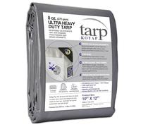 Kotap TUH-1012 Bâche de protection/couverture multi-usage, imperméable et ultra résistante, tissage supérieur pour une plus grande longévité, 16 mm, réversible, blanc argenté, 3 x 6 m