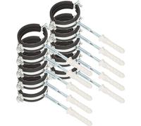 KOTARBAU® 10 pces. Collier de Serrage Tuyau Acier Galvanisé 2" Fixation pour Tube Collier de Fixation avec Joint en Caoutchouc Fixation pour Tube
