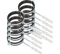 KOTARBAU® 10 pces. Collier de Serrage Tuyau Acier Galvanisé 3" Fixation pour Tube Collier de Fixation avec Joint en Caoutchouc Fixation pour Tube