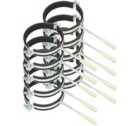 KOTARBAU® 10 pces. Collier de Serrage Tuyau - Acier Galvanisé - 5" - Fixation pour Tube - Collier de Fixation - avec Joint en Caoutchouc - avec Chevilles - Noir Argenté