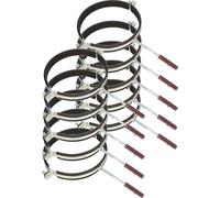 KOTARBAU® 10 pces. Collier de Serrage Tuyau Acier Galvanisé 8" Fixation pour Tube Collier de Fixation avec Joint en Caoutchouc Fixation pour Tube