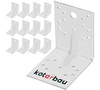 KOTARBAU® 12 Pièces Équerre De Fixation - Acier Galvanisé - 100 x 100 x 80 mm - Argent - Renfort D'Angle Métal - Équerre de Fixation Renforcée - 90 Degrés